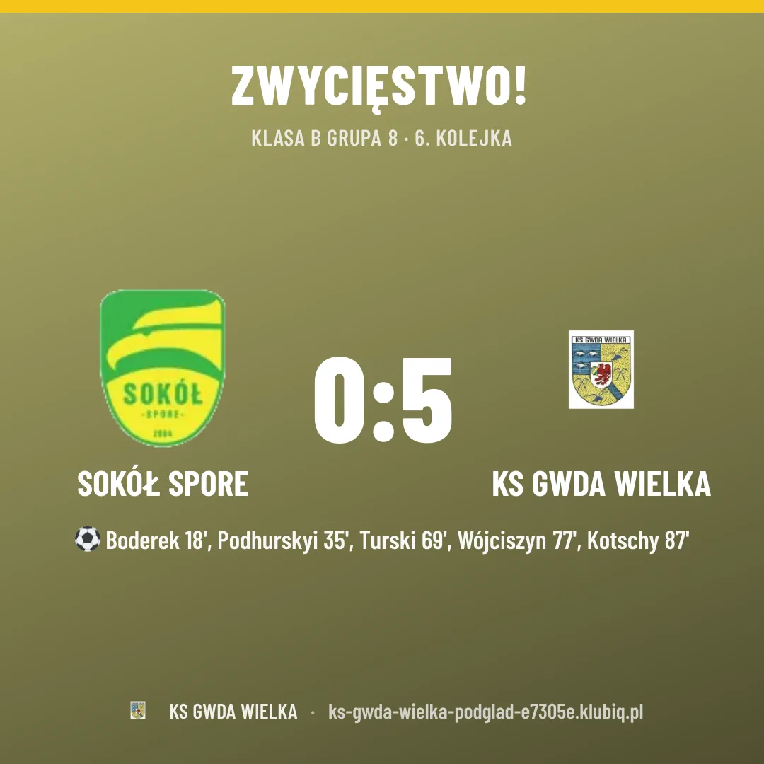 SOKÓŁ SPORE 0:5 KS GWDA WIELKA